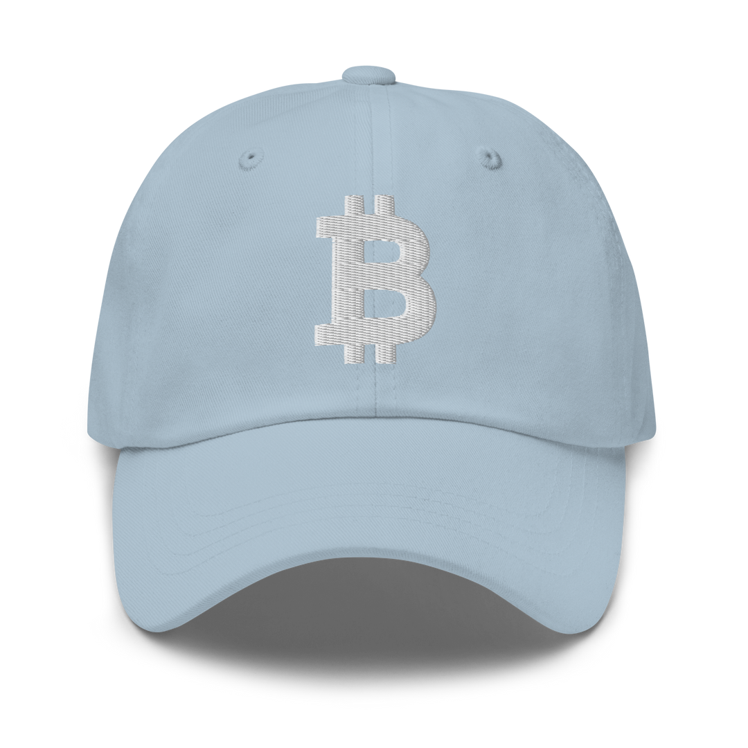 Bitcoin Cap Dad-Hat White 3D