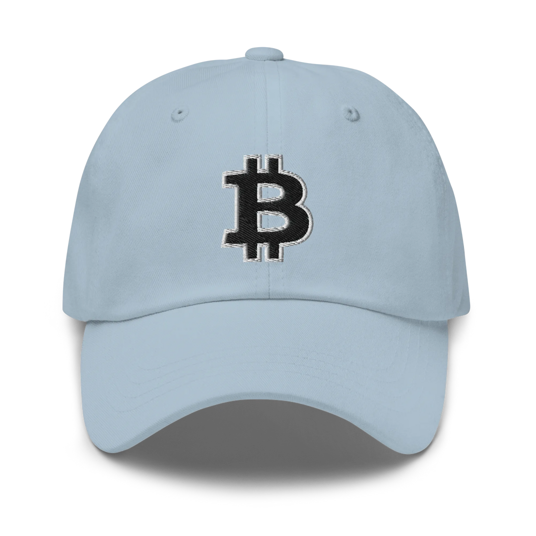 Bitcoin Dad Hat – Black/White Outline - HODL.ag