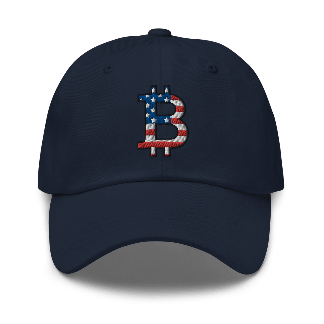 Bitcoin Cap USA Edition Dad Hat – 3D Stick – Crypto Cap | HODL.ag