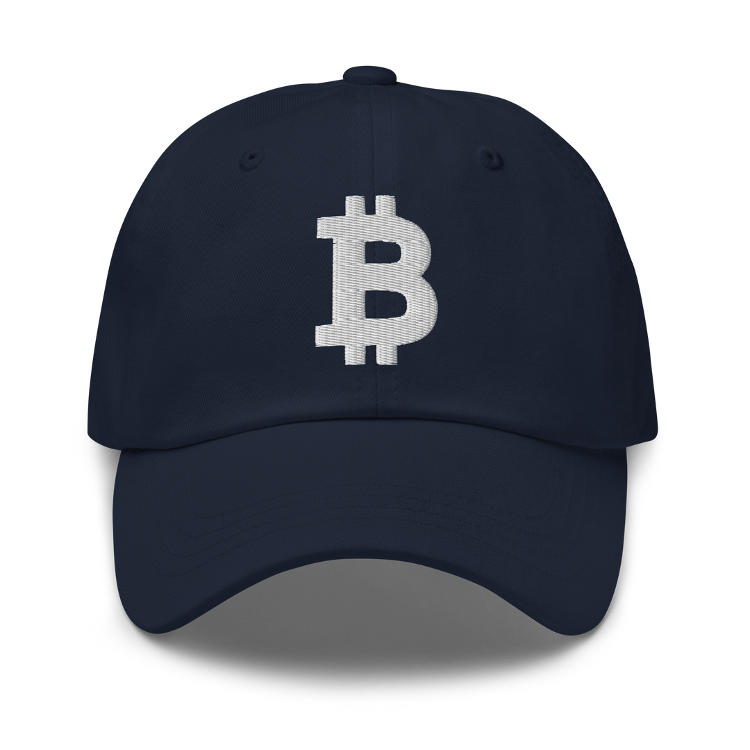 Bitcoin Cap Dad-Hat Weiß 3D – Crypto Cap | HODL.ag