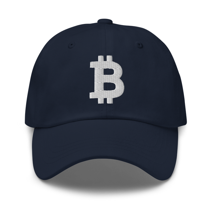 Bitcoin Cap Dad-Hat White 3D