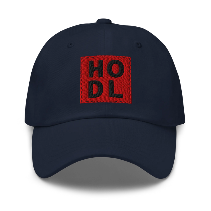 HODL Dad Hat – Big Red Box Black - HODL.ag