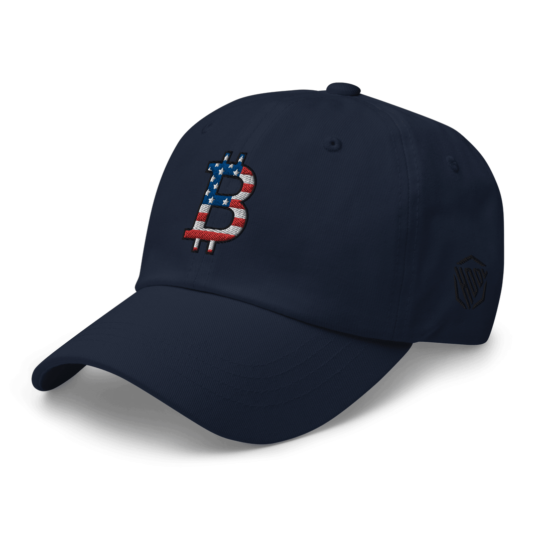 Bitcoin Cap USA Edition Dad Hat – 3D Stick