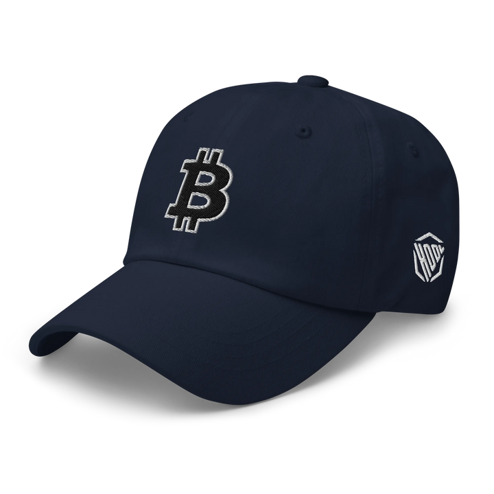 Bitcoin Dad Hat – Black/White Outline - HODL.ag