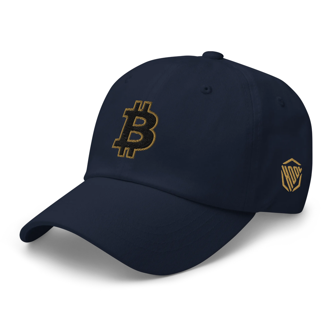 Bitcoin Dad Hat – Black/Gold Outline - HODL.ag