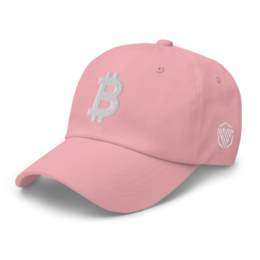 Bitcoin Cap Dad-Hat White 3D