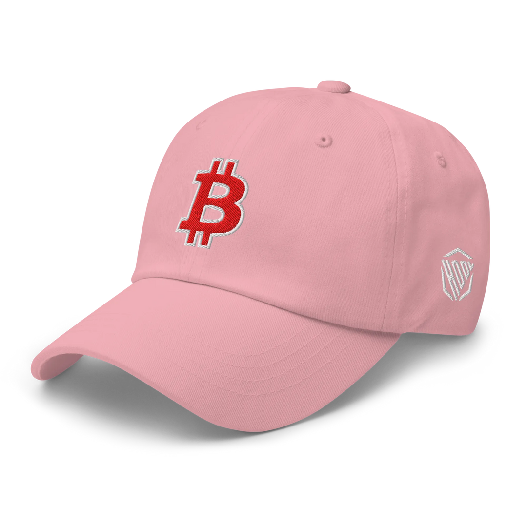 Bitcoin Dad Hat – Red/White Outline - HODL.ag
