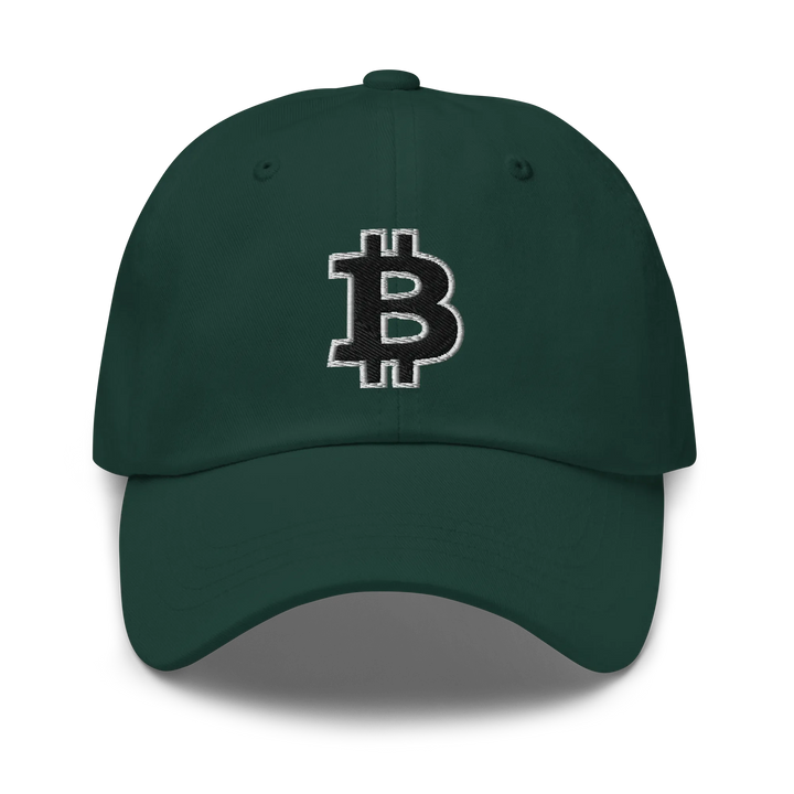 Bitcoin Dad Hat – Black/White Outline - HODL.ag