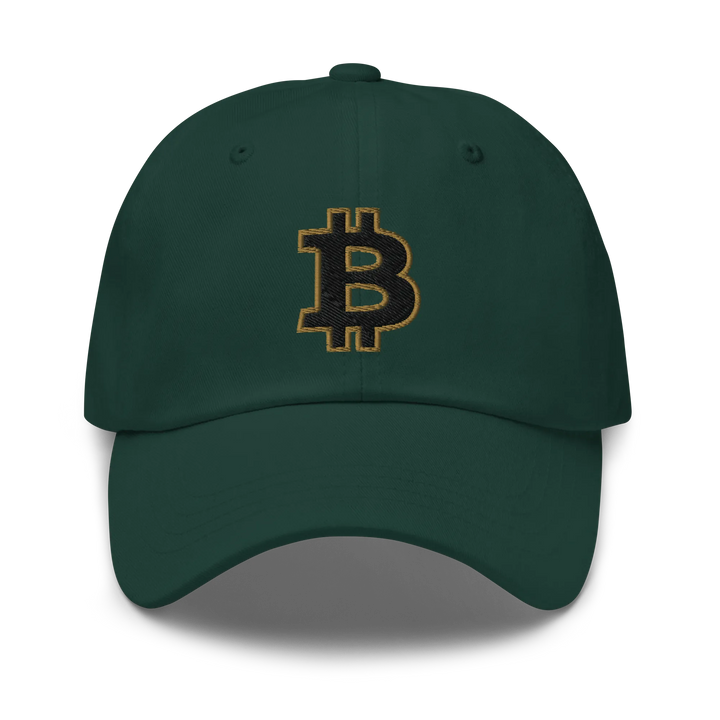 Bitcoin Dad Hat – Black/Gold Outline - HODL.ag