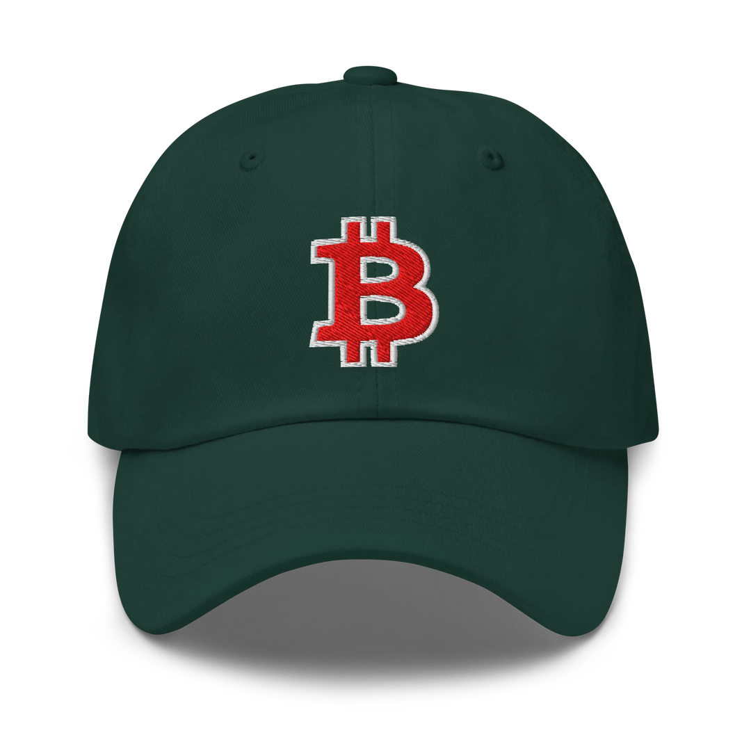 Bitcoin Dad Hat – Red/White Outline - HODL.ag