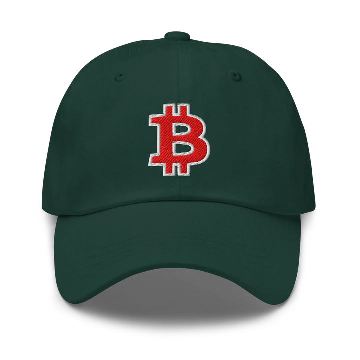 Bitcoin Dad Hat – Red/White Outline - HODL.ag