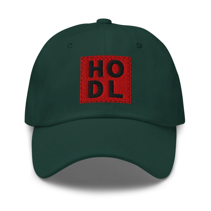 HODL Dad Hat – Big Red Box Black - HODL.ag