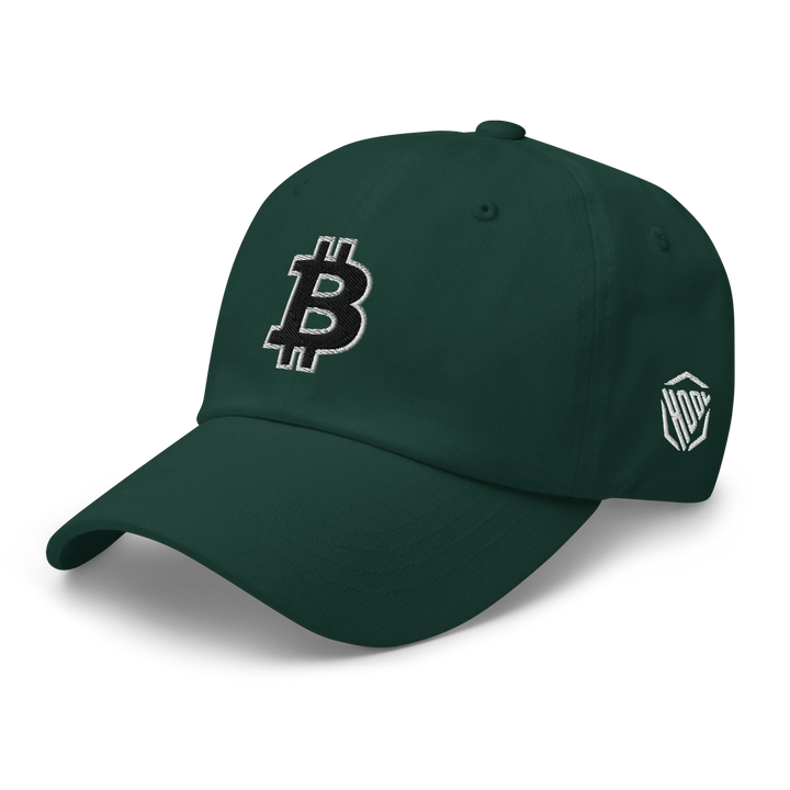 Bitcoin Dad Hat – Black/White Outline - HODL.ag