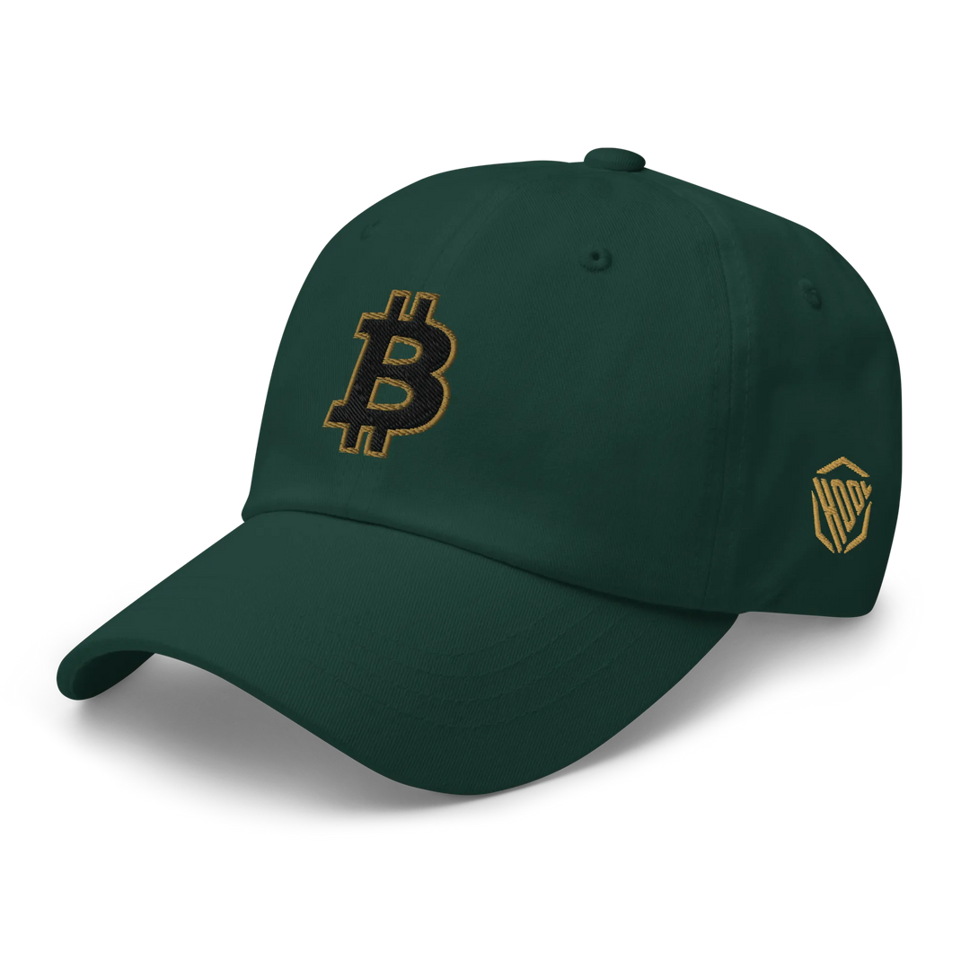 Bitcoin Dad Hat – Black/Gold Outline - HODL.ag