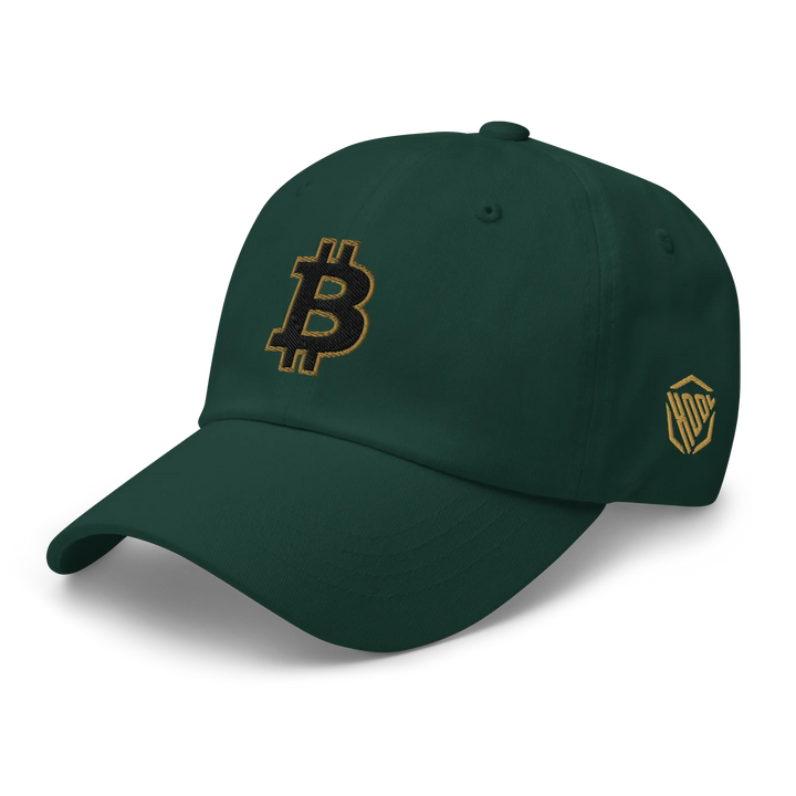 Bitcoin Dad Hat – Black/Gold Outline - HODL.ag