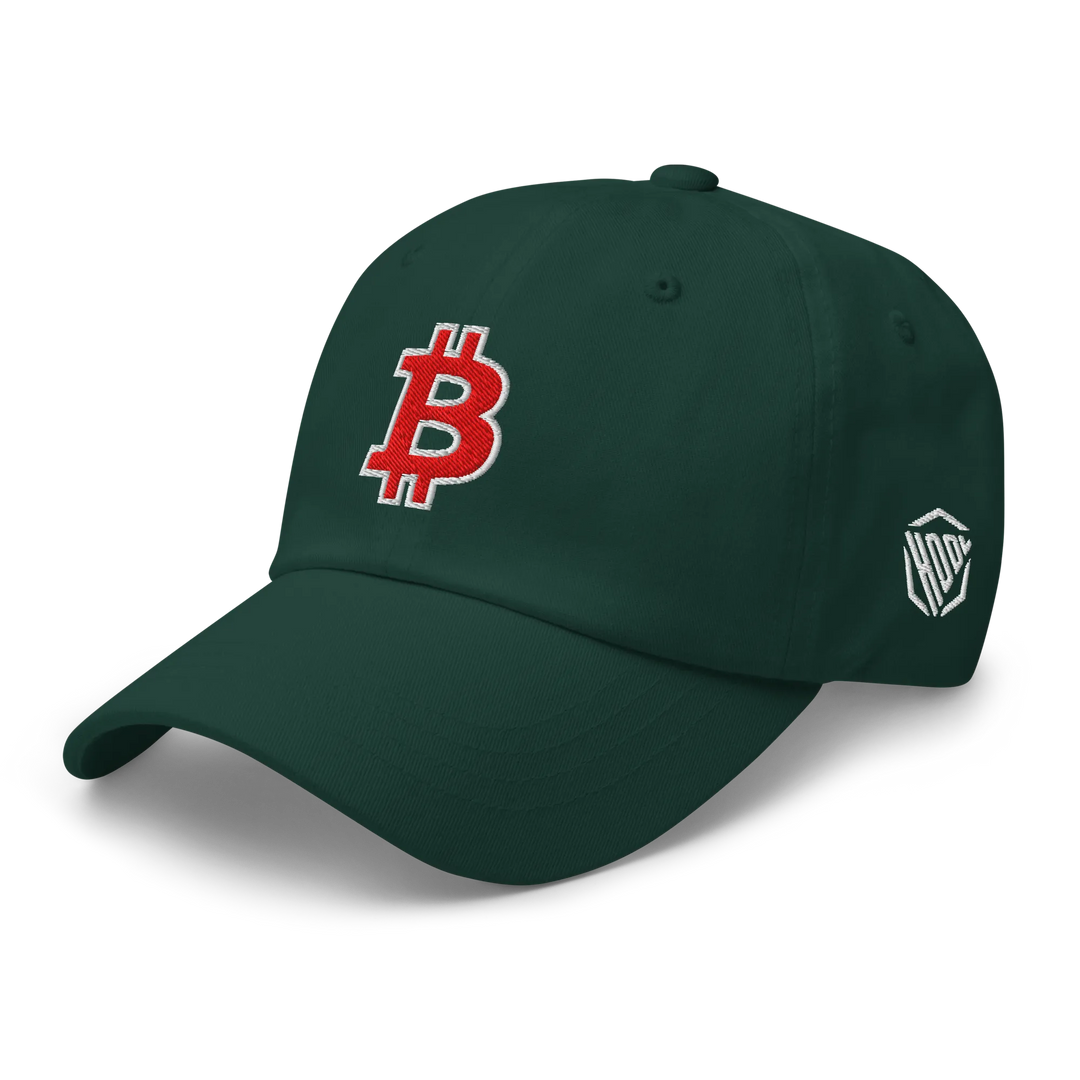 Bitcoin Dad Hat – Red/White Outline - HODL.ag