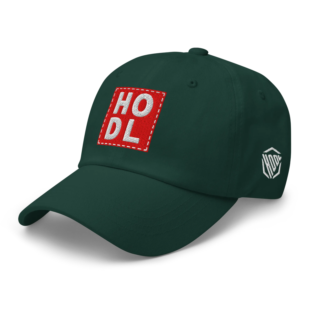 HODL Dad Hat – Big Red Box White - HODL.ag