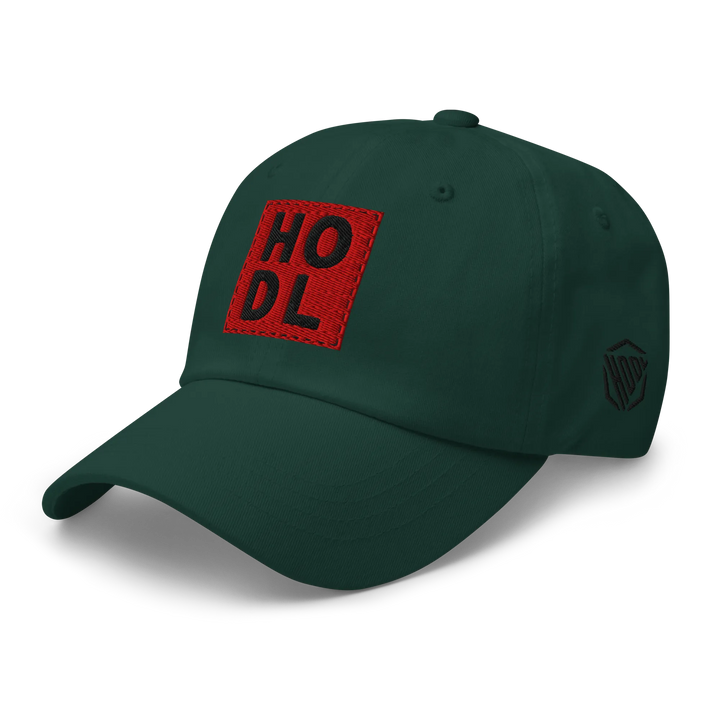 HODL Dad Hat – Big Red Box Black - HODL.ag