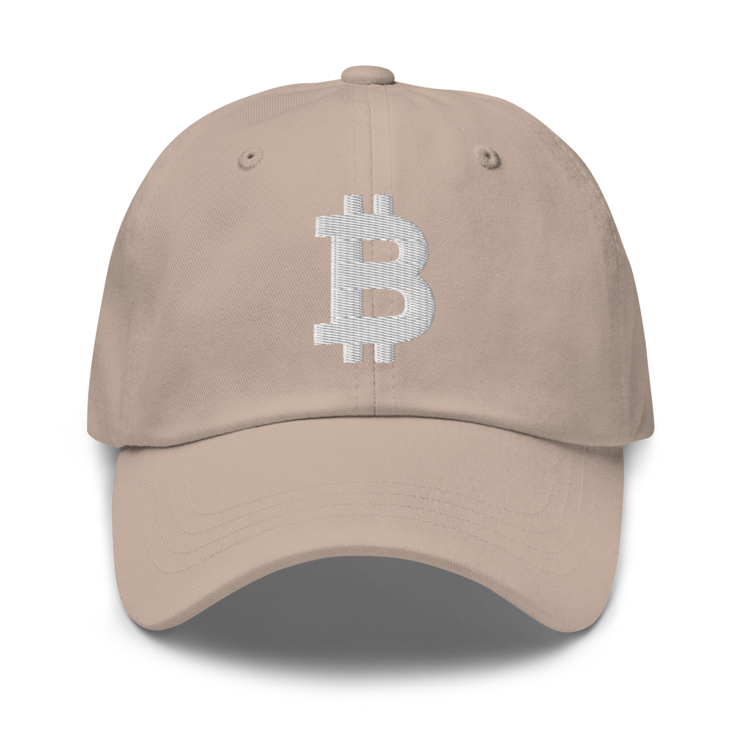 Bitcoin Cap Dad-Hat Weiß 3D – Crypto Cap | HODL.ag