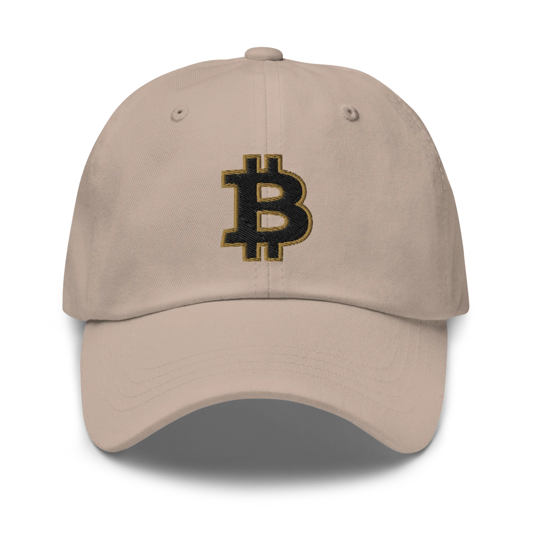 Bitcoin Dad Hat – Black/Gold Outline - HODL.ag