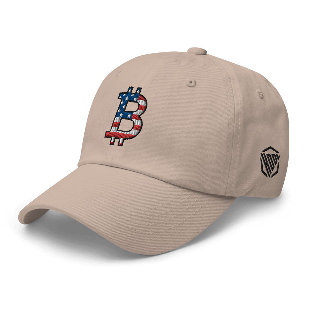 Bitcoin Cap USA Edition Dad Hat – 3D Stick