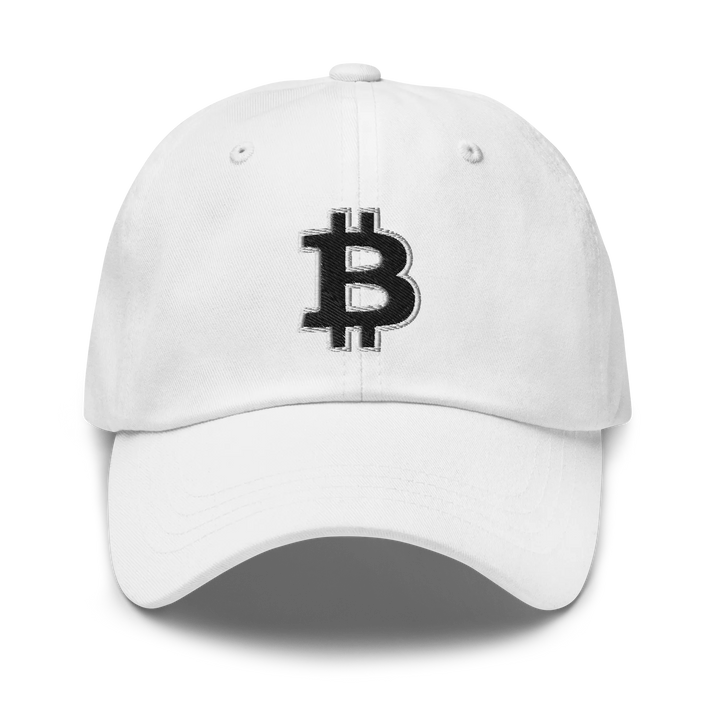 Bitcoin Dad Hat – Black/White Outline - HODL.ag