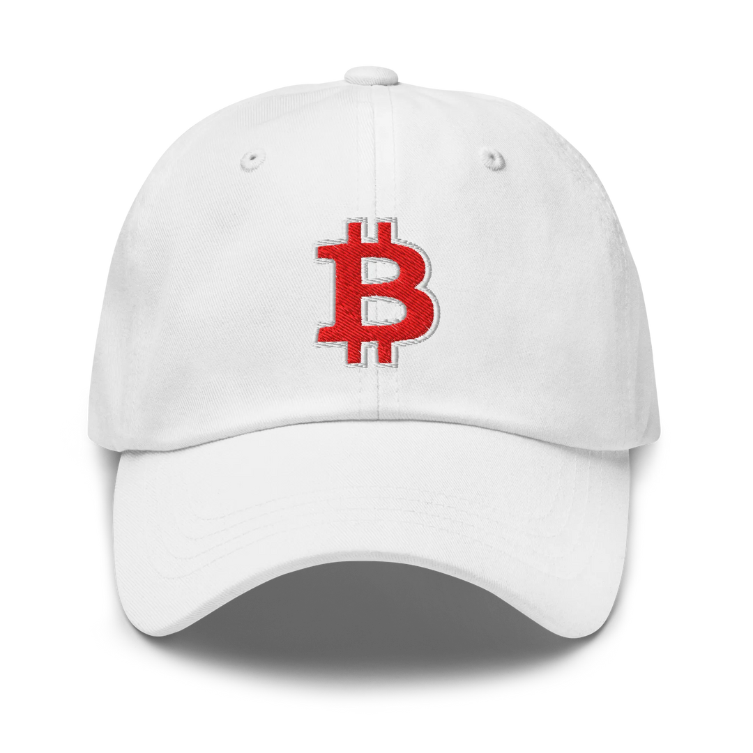 Bitcoin Dad Hat – Red/White Outline - HODL.ag