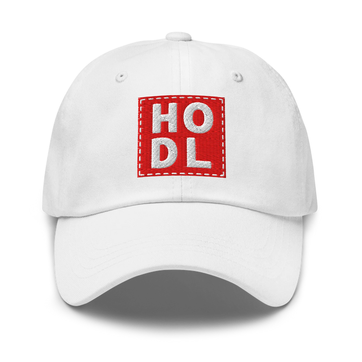 HODL Dad Hat – Big Red Box White - HODL.ag
