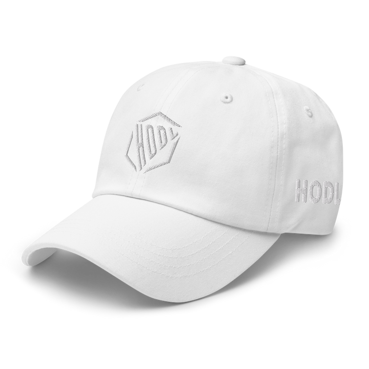 HODL Dad-Hat 3D Logo White seitlich HODL