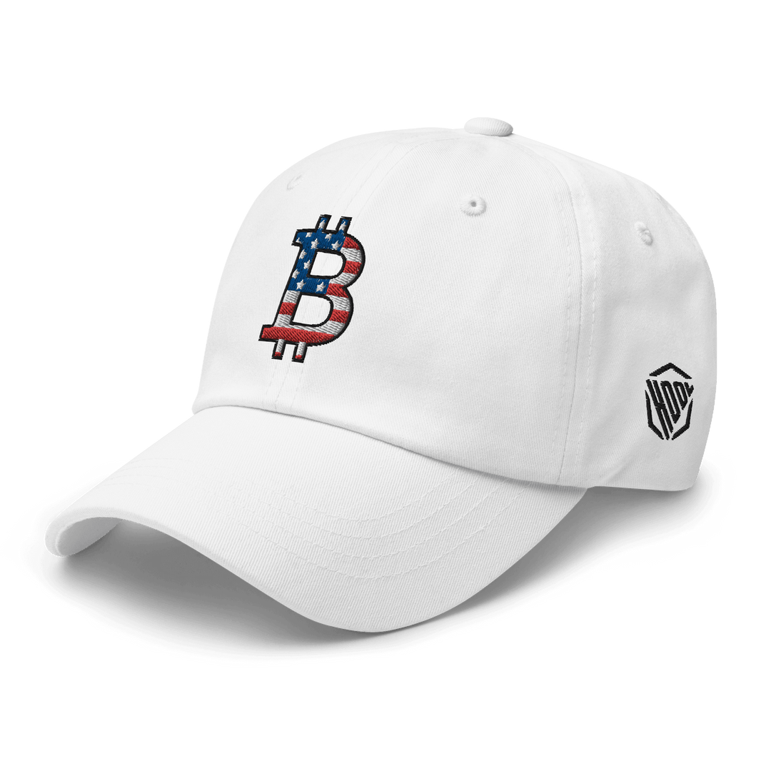 Bitcoin Cap USA Edition Dad Hat – 3D Stick