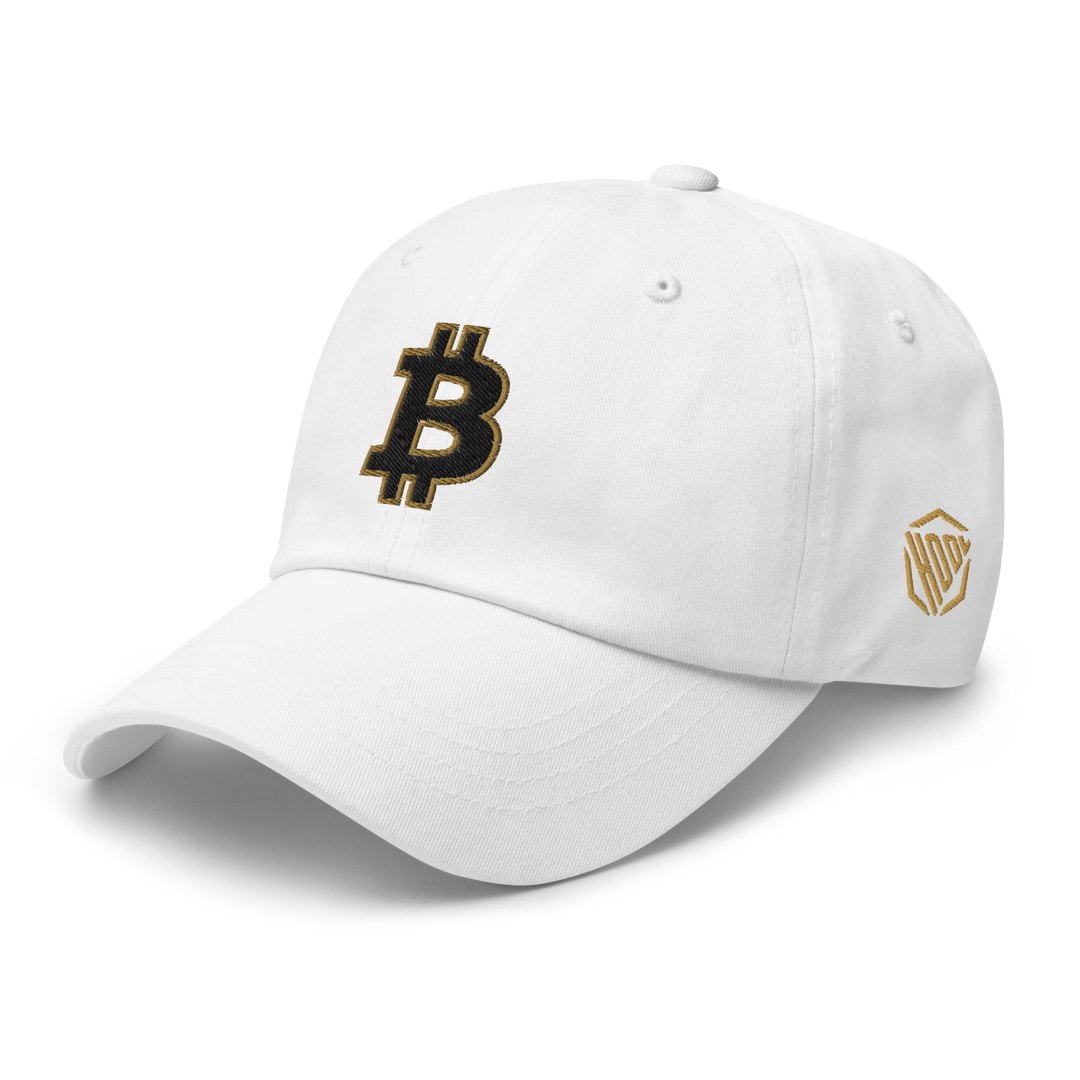 Bitcoin Dad Hat – Black/Gold Outline - HODL.ag