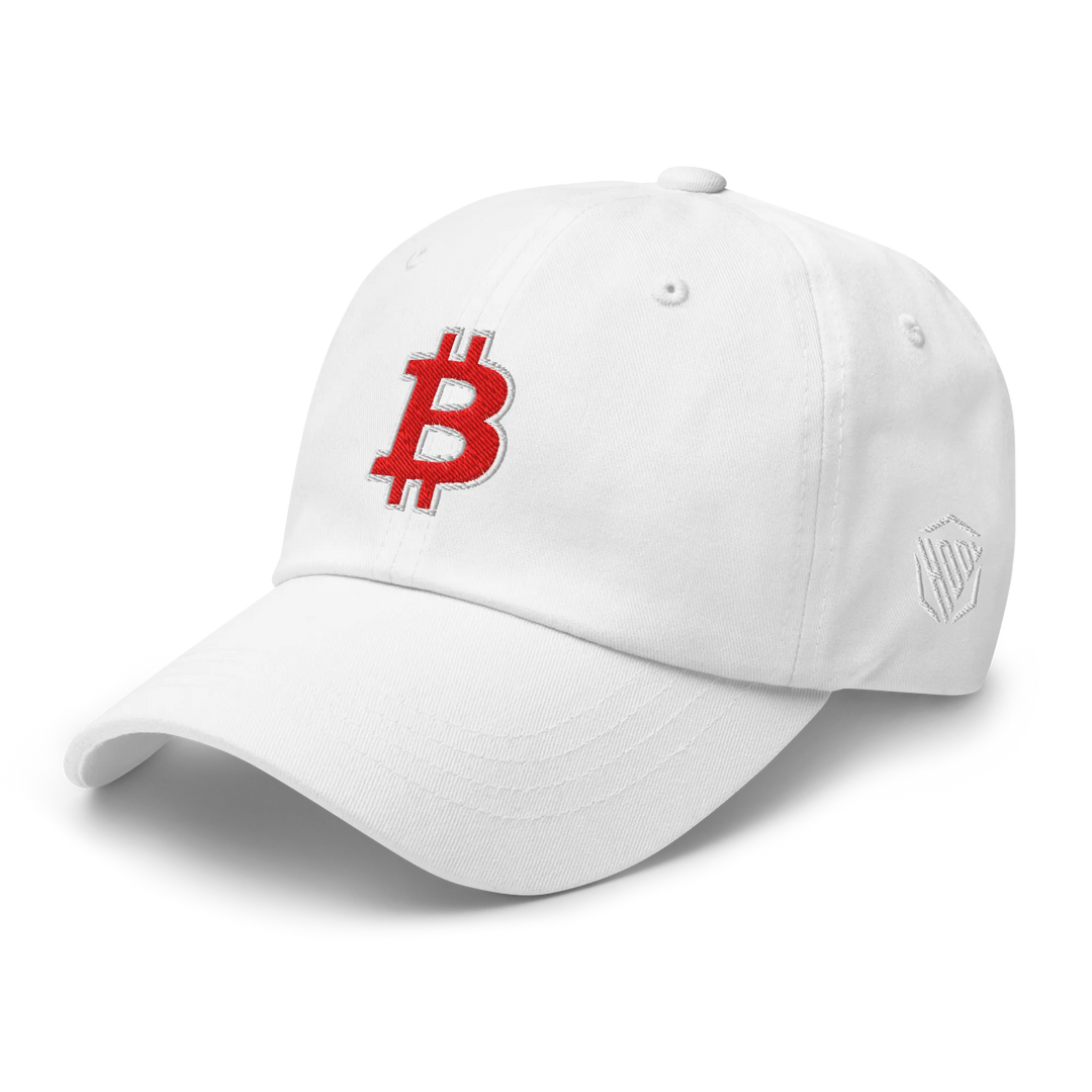 Bitcoin Dad Hat – Red/White Outline - HODL.ag