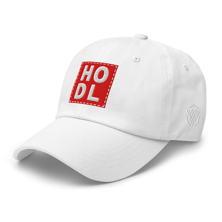 HODL Dad Hat – Big Red Box White - HODL.ag