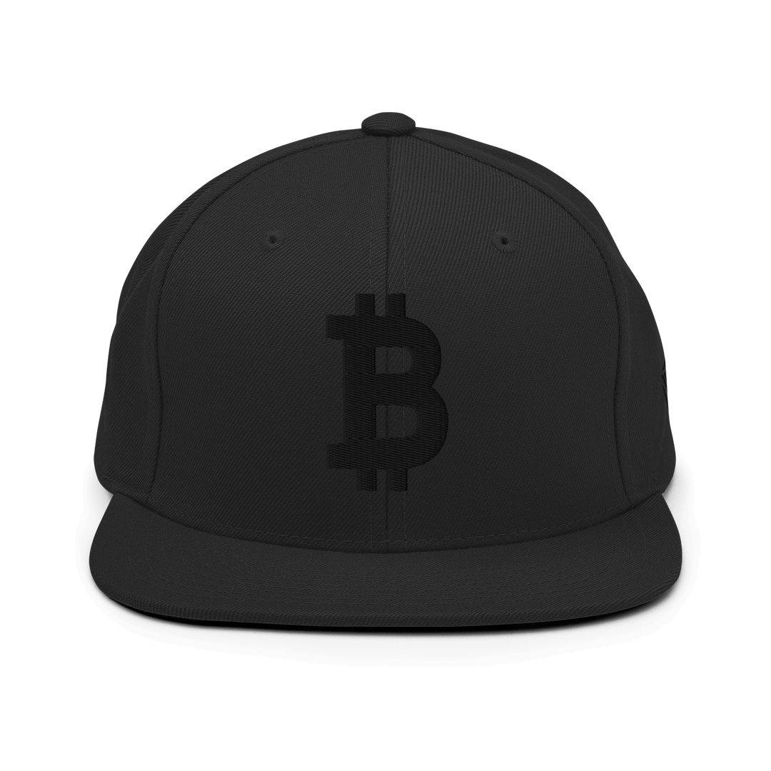 Bitcoin Snapback Cap 3D Black