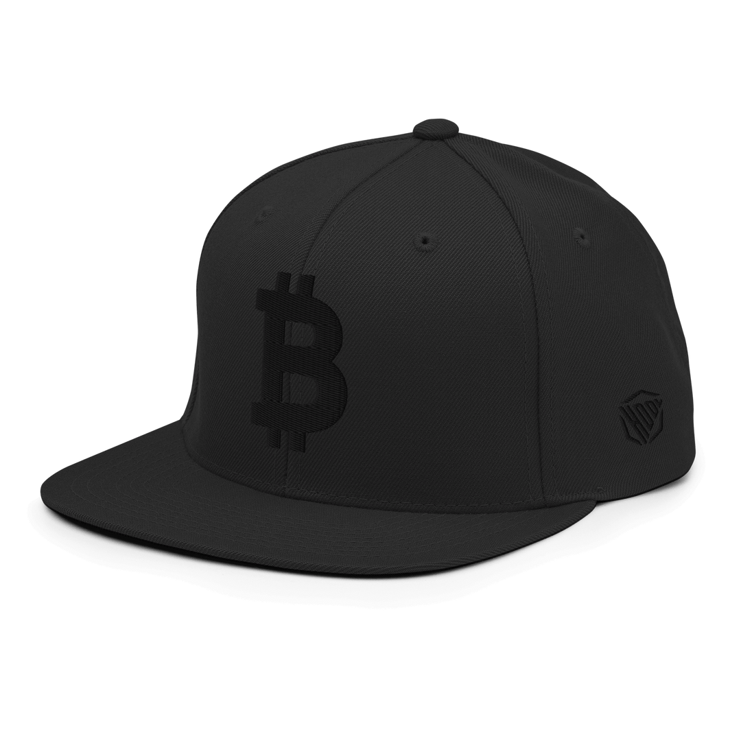 Bitcoin Snapback Cap 3D Black