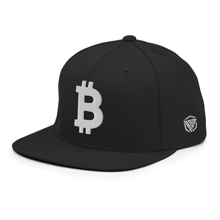 Bitcoin Snapback Cap 3D White