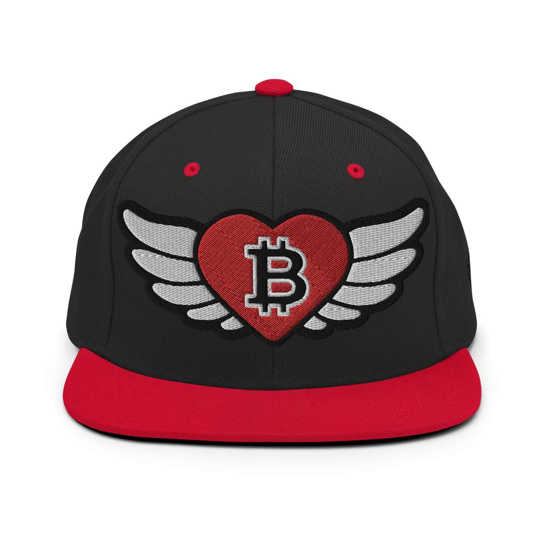 Bitcoin Cap Snapback Cap Big Flying Heart