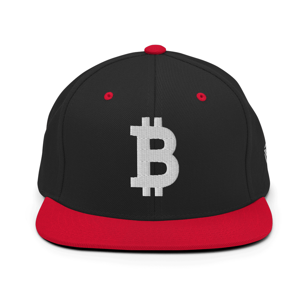 Bitcoin Snapback Cap 3D White