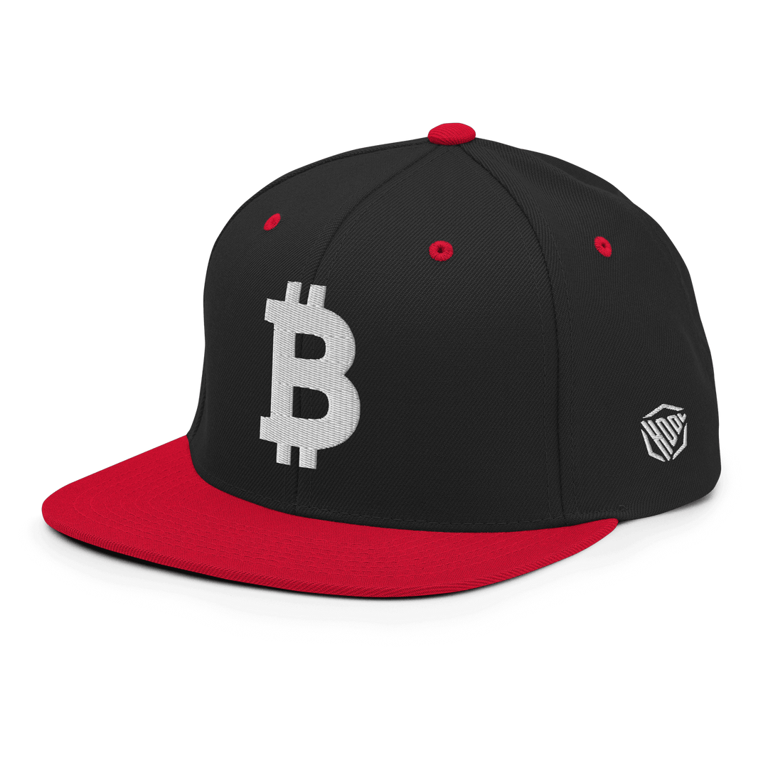 Bitcoin Snapback Cap 3D White