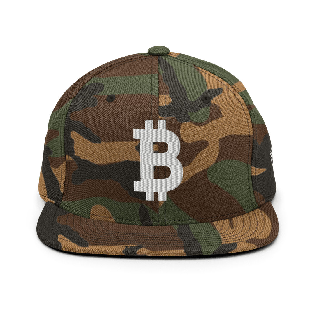 Bitcoin Snapback Cap 3D White