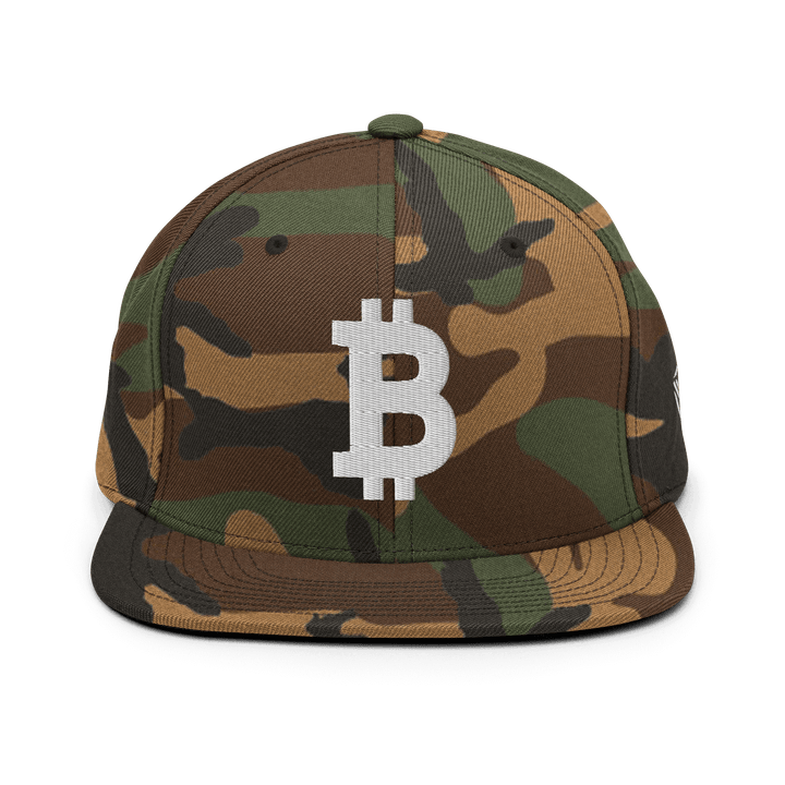 Bitcoin Snapback Cap 3D White