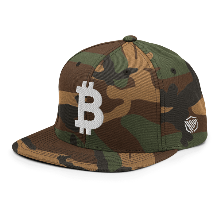 Bitcoin Snapback Cap 3D White