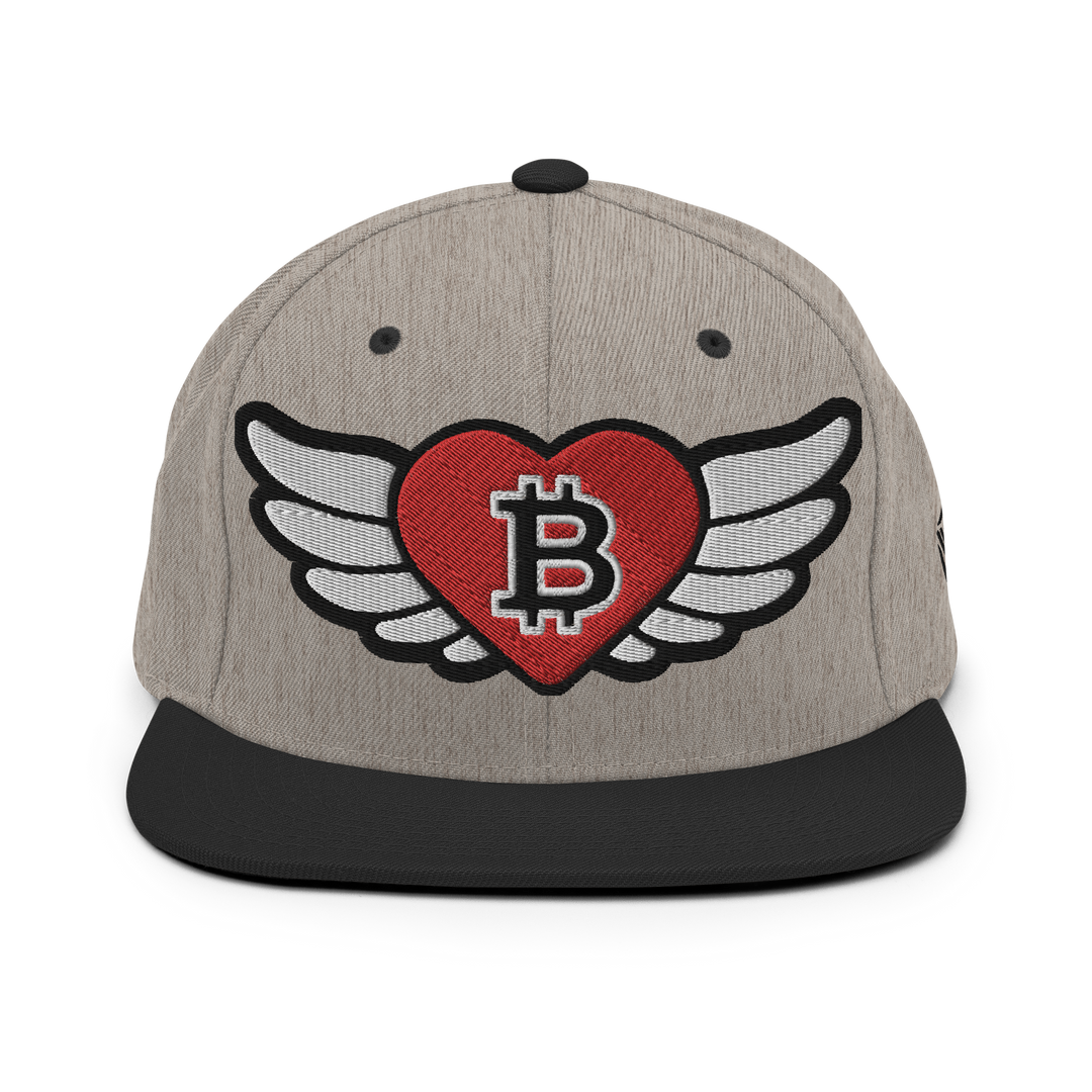 Bitcoin Cap Snapback Cap Big Flying Heart