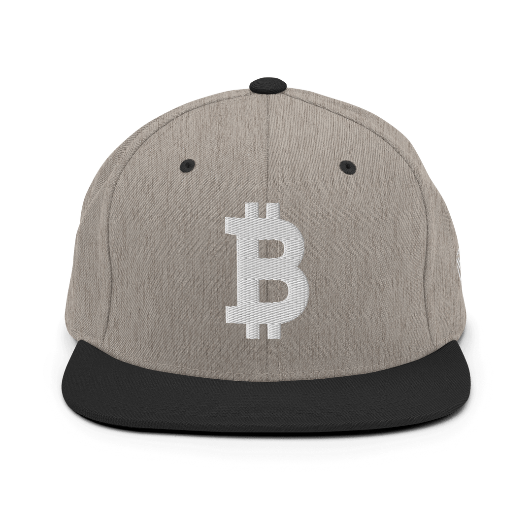 Bitcoin Snapback Cap 3D White