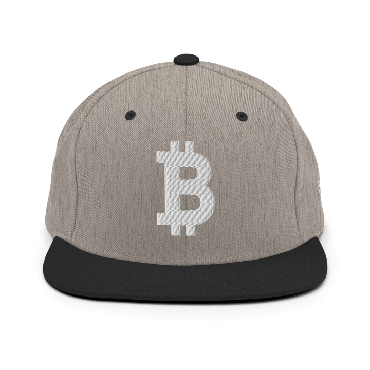 Bitcoin Snapback Cap 3D White