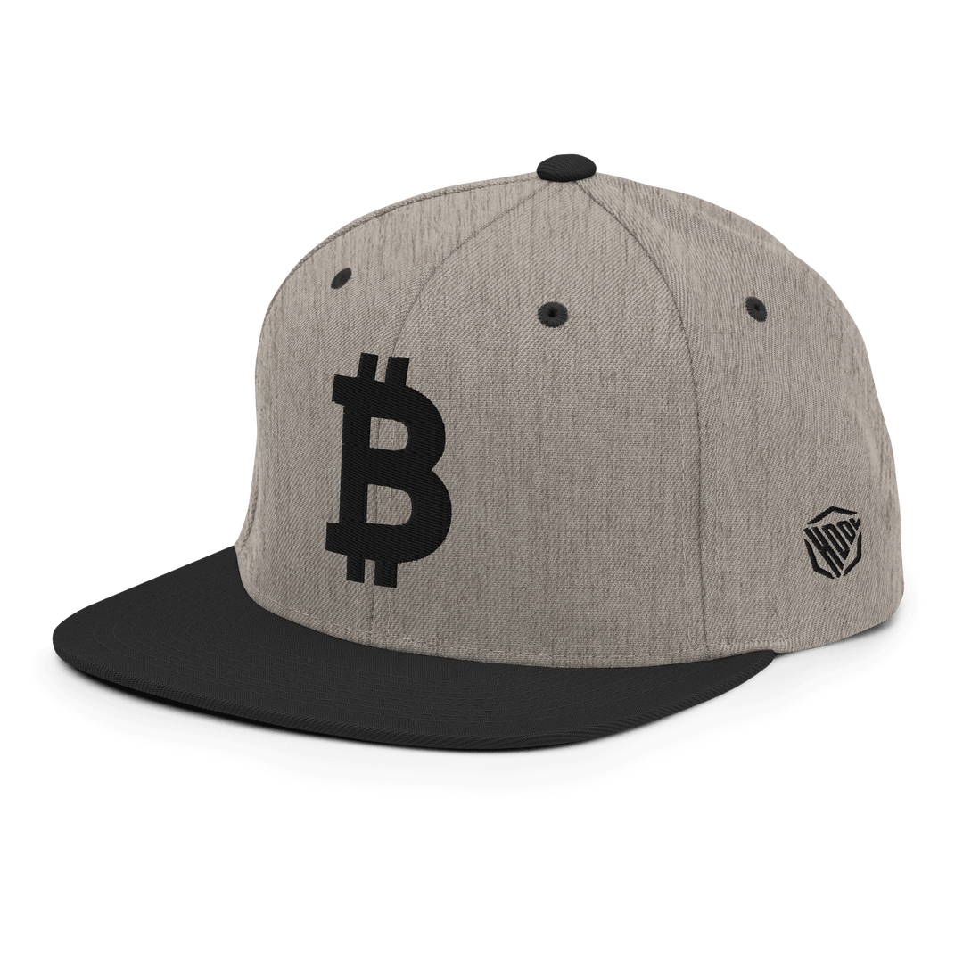 Bitcoin Snapback Cap 3D Black