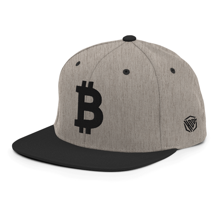 Bitcoin Snapback Cap 3D Black