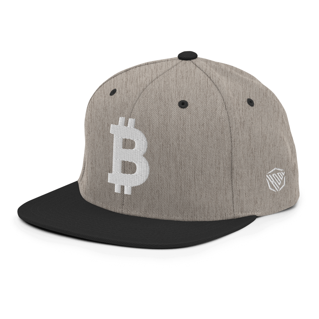 Bitcoin Snapback Cap 3D White