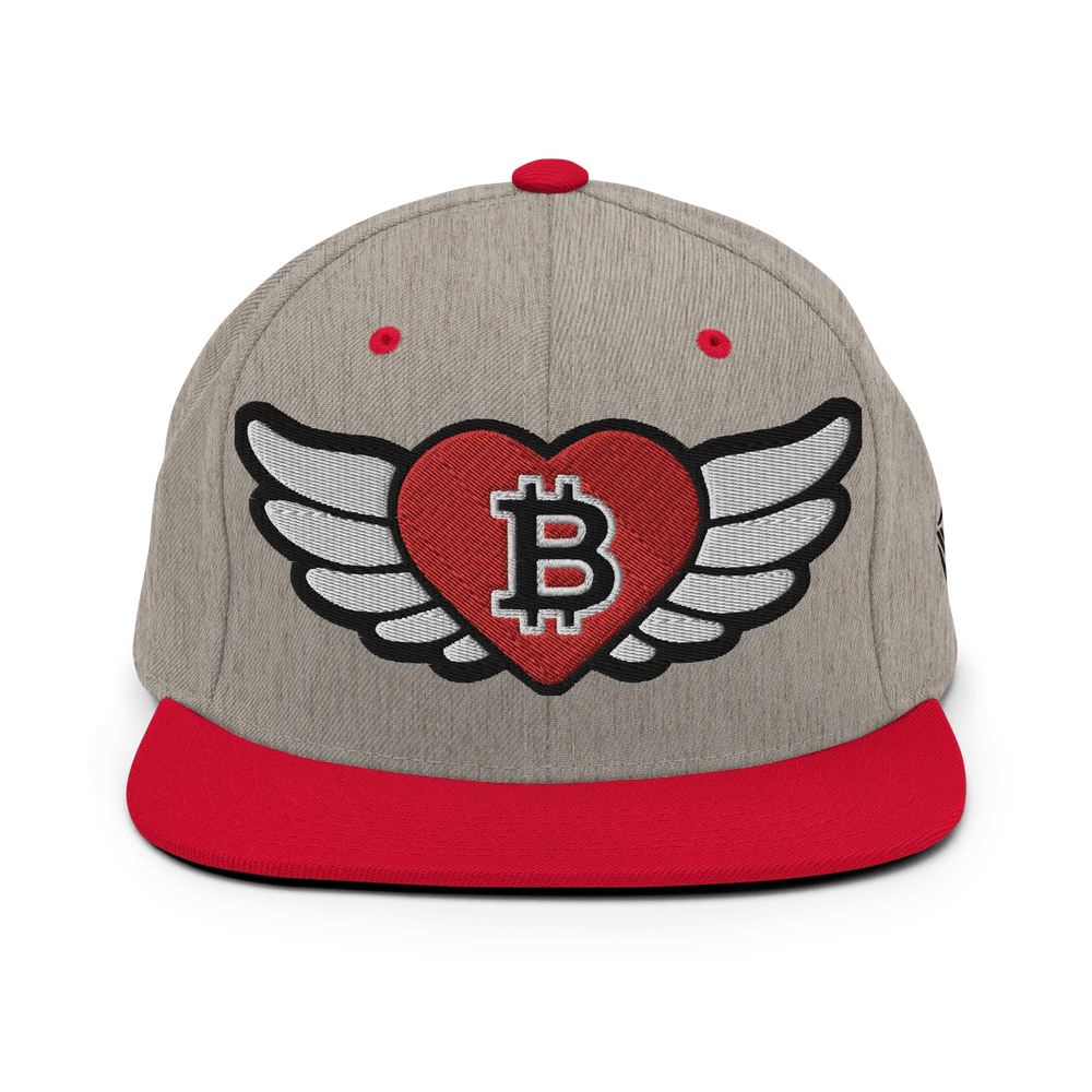 Bitcoin Cap Snapback Cap Big Flying Heart – Crypto Cap | HODL.ag