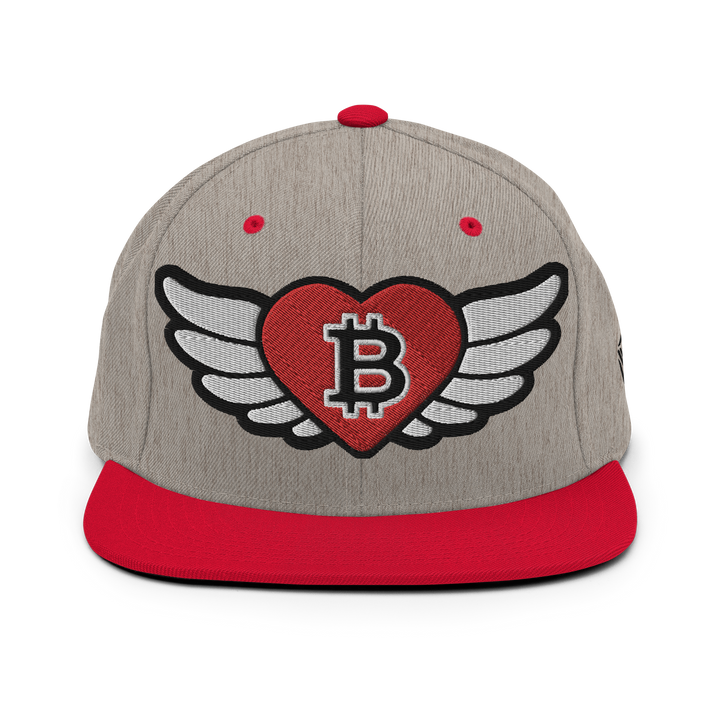 Bitcoin Cap Snapback Cap Big Flying Heart